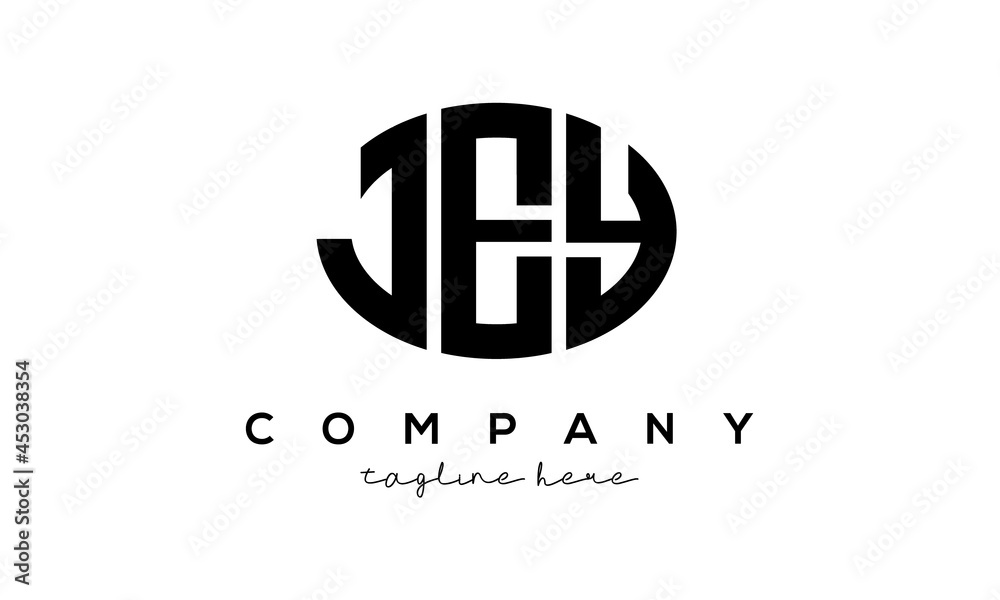 JEY three Letters creative circle logo design JEY three Letters creative circle logo design