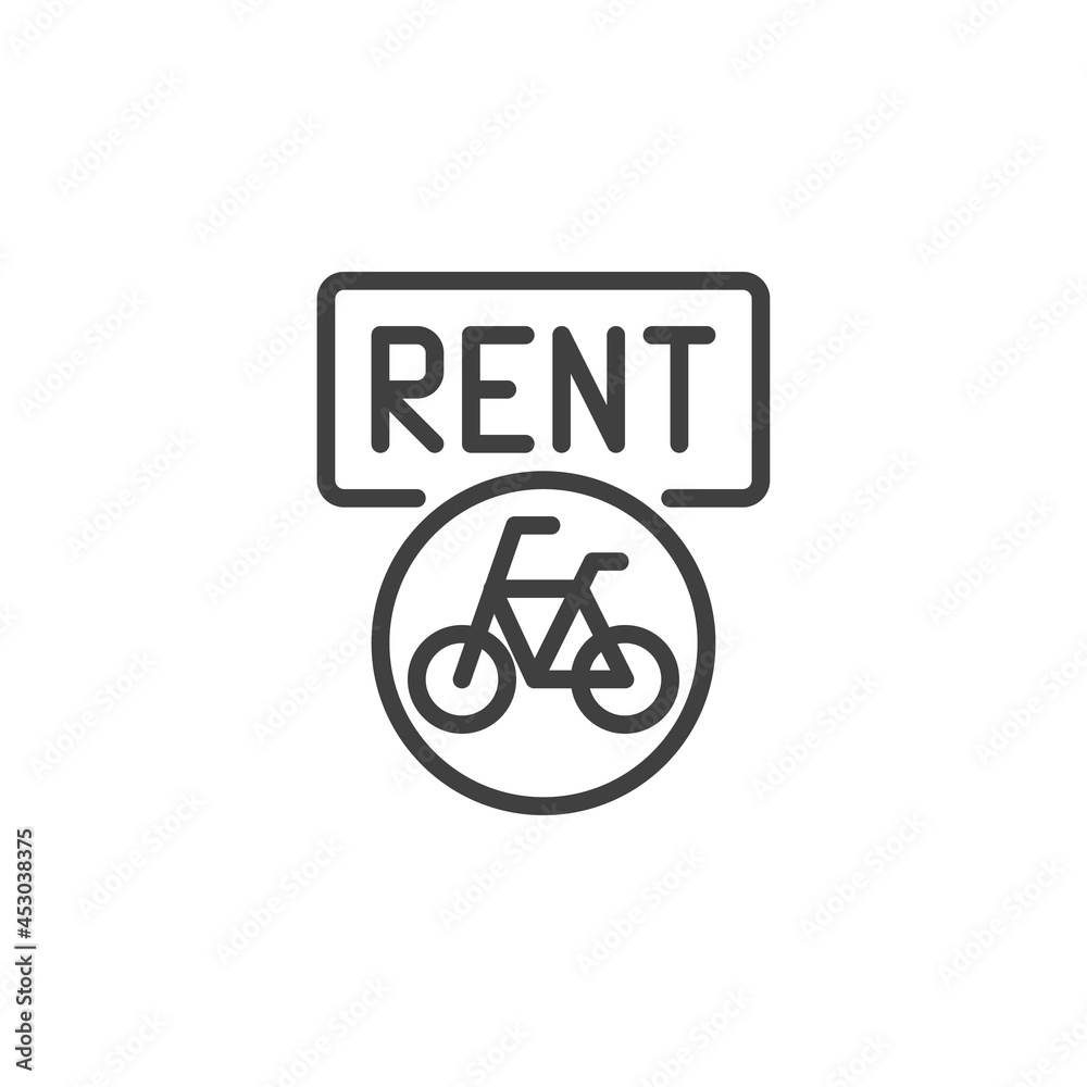 Fototapeta premium Bicycle rent line icon