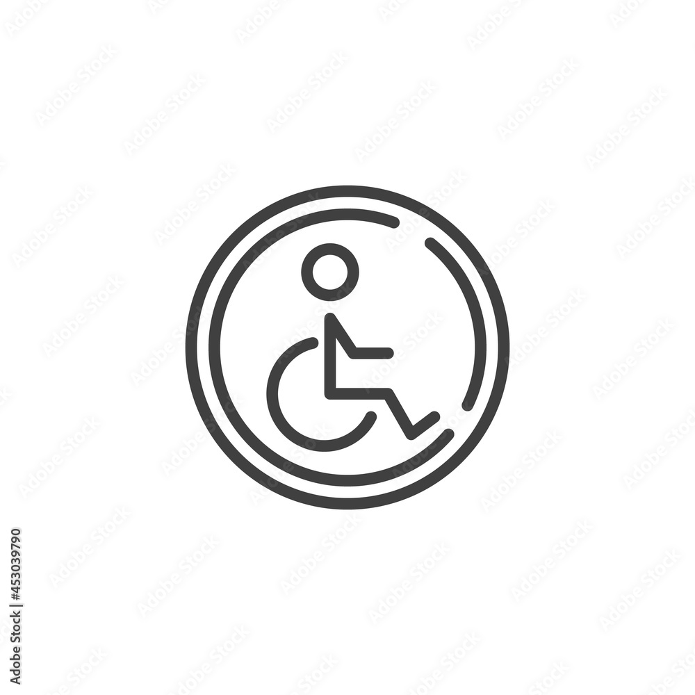 Disabled person parking line icon Disabled person parking line icon