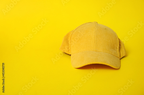 Bright yellow corduroy base...