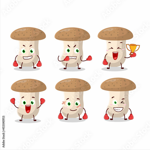 A sporty shimeji boxing athlete cartoon mascot design