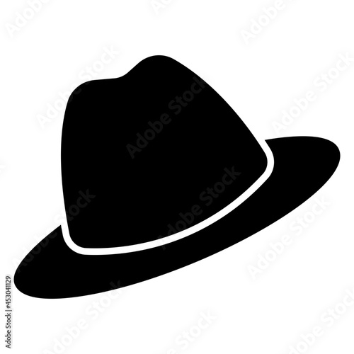 A headwear accessory icon, solid design of hat
