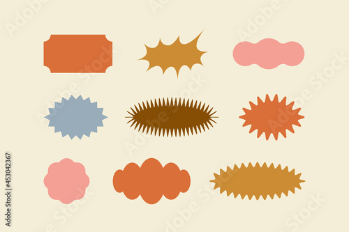 Vector set of design elements, patches and stickers with copy space for text - abstract background elements