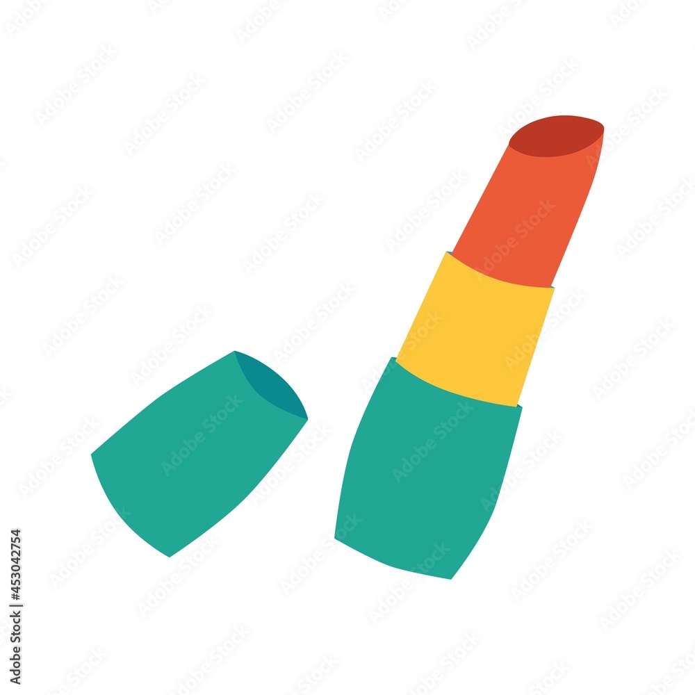 Lipstick isolated on a white background. Flat vector illustration. Lipstick isolated on a white background. Flat vector illustration.