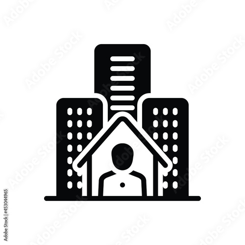 Black solid icon for resident 