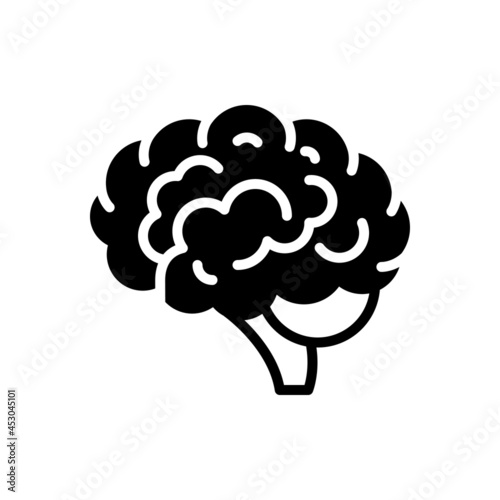 Fototapeta Naklejka Na Ścianę i Meble -  Black solid icon for brain 