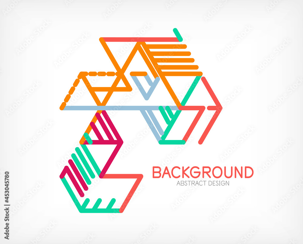 Abstract background. Color lines on white background. Linear abstract composition. Techno or business concept for wallpaper, banner, background, landing page Abstract background. Color lines on white background. Linear abstract composition. Techno or business concept for wallpaper, banner, background, landing page