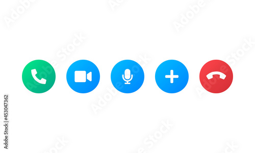 Call screen template vector icons. Video call symbols isolated on white background. Vector illustration EPS 10