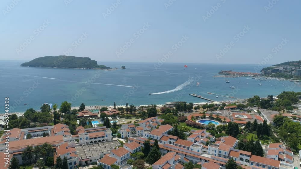 Aerial View of Old Budva in Montenegro. Aerial View of Old Budva in Montenegro.