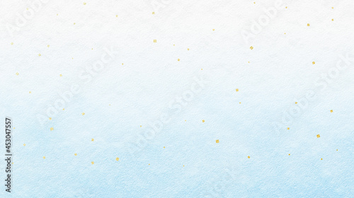 金箔を散りばめた　質感のある和紙風背景素材（水色）