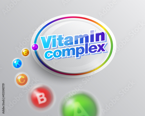 Vitamin complex label logo inspiration for healthy life.