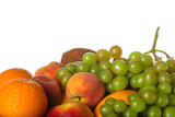 Fresh fruits on white background, closeup
