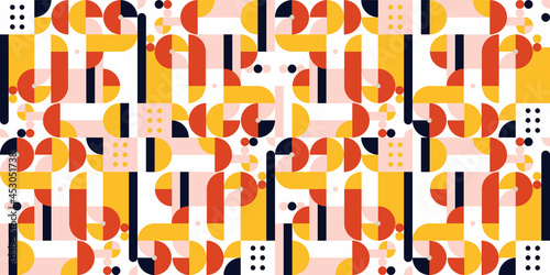 Abstract geometric mural co...
