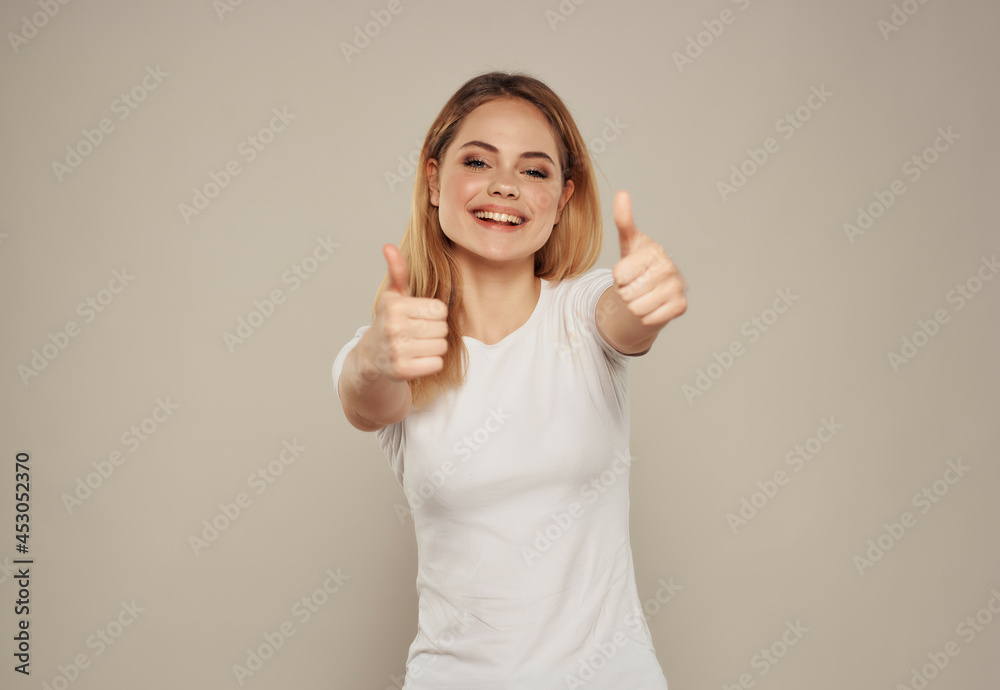 pretty woman in a white attractive look happy Lifestyle Studio Model pretty woman in a white attractive look happy Lifestyle Studio Model