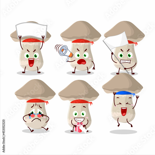 Mascot design style of toadstool character as an attractive supporter