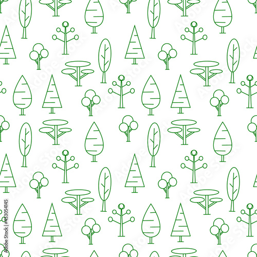 Doodle tree seamless pattern isolated. Sketch Vector stock illustration. EPS 10