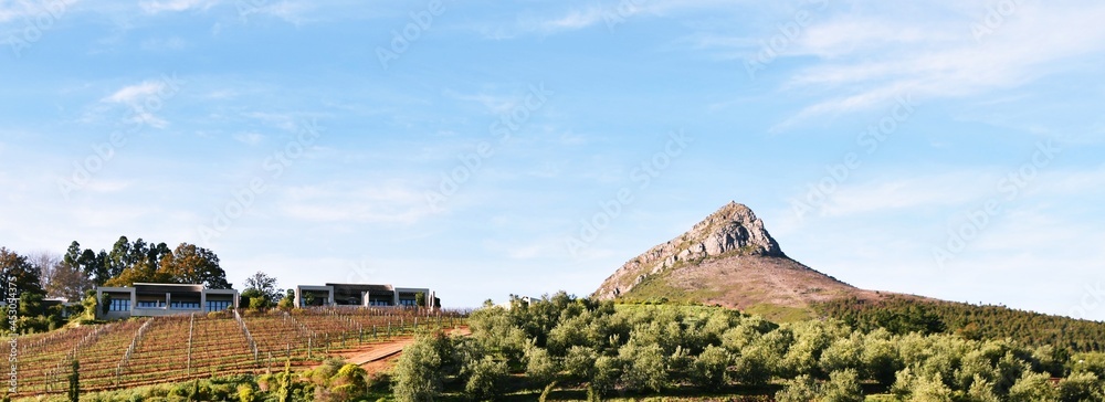 Landscape with the Botmaskop mountain in South Africa