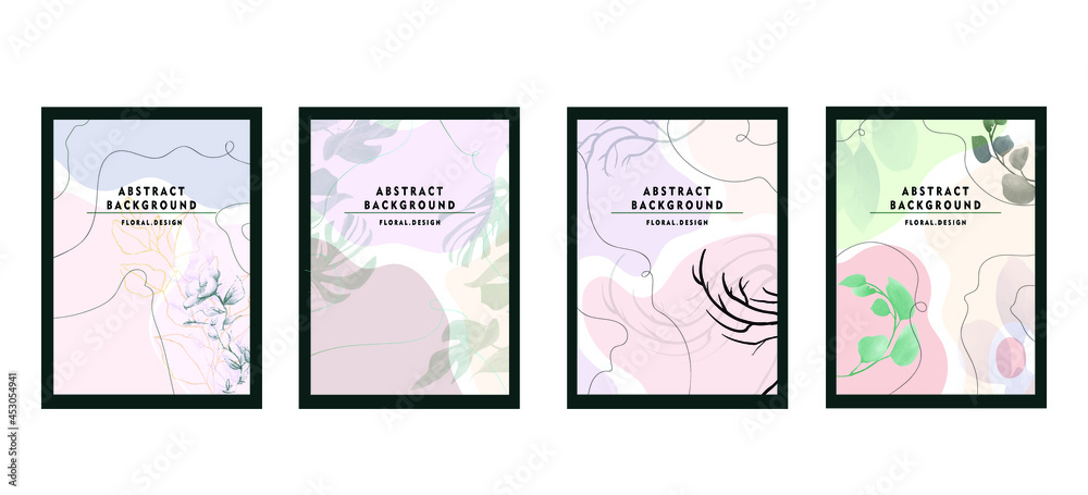 Floral Background Pattern Set with Dummy Text for Web Design, Landing Page, and Print Material.