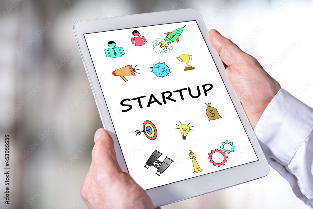 Startup concept on a tablet Startup concept on a tablet