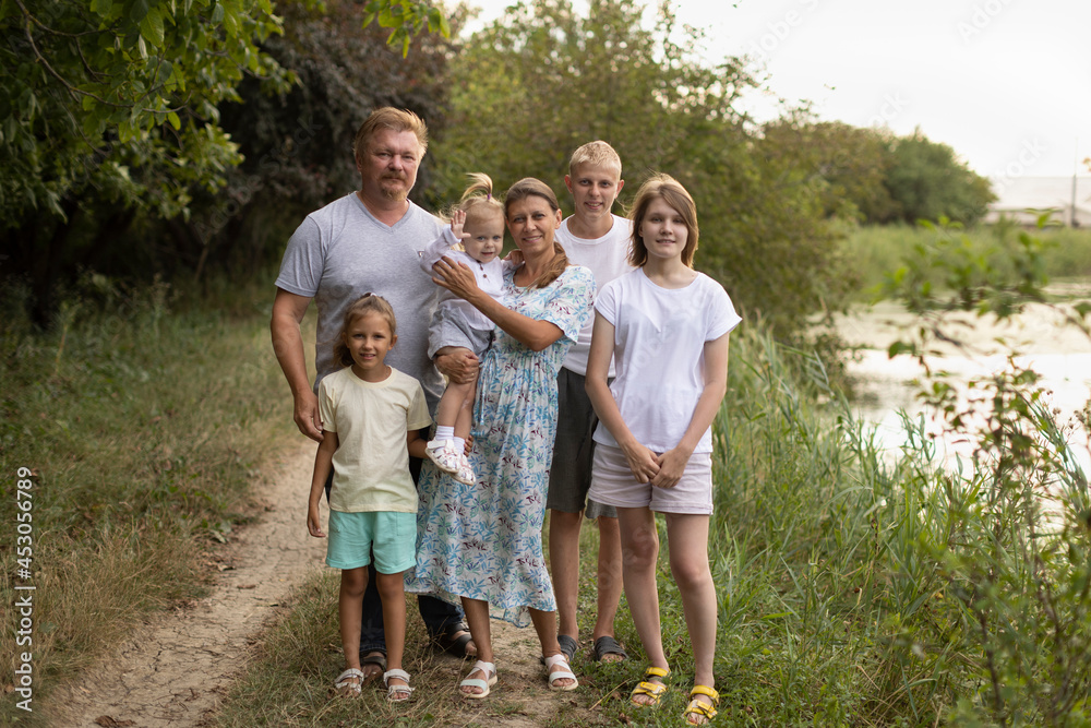 Family with four children