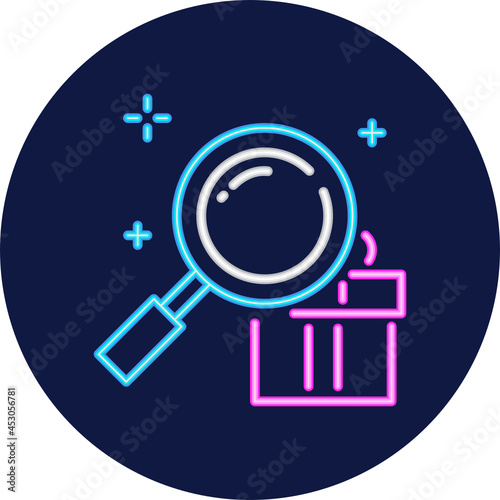 search item neon icon