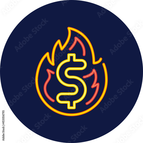 hot deal neon icon
