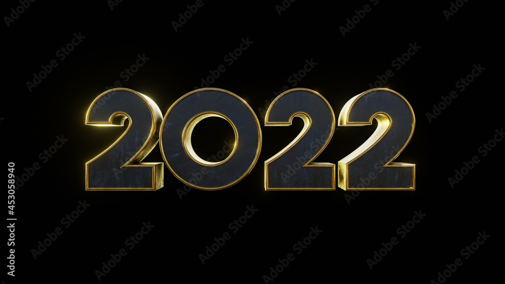 number 2022 metallic gold modern text effect with black isolated background . 3d illustration rendering . for poster , business , store , market , shop and etc number 2022 metallic gold modern text effect with black isolated background . 3d illustration rendering . for poster , business , store , market , shop and etc