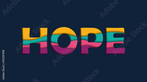 HOPE word paper cut effect