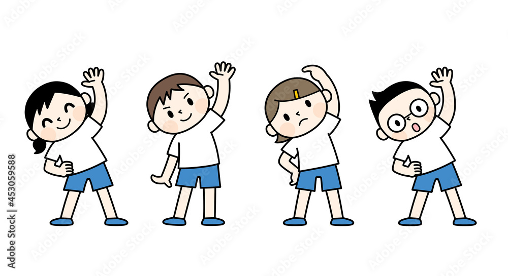 体操をする子どもたち