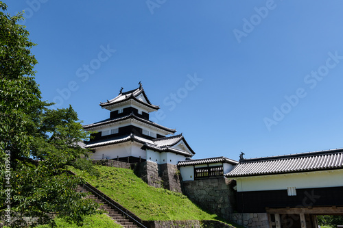 日本　白河小峰城址公園小峰城三重櫓と前御門