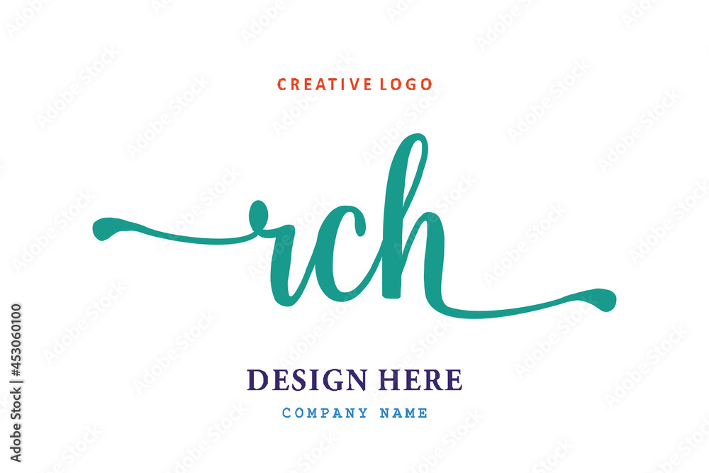 Obraz premium RCH lettering logo is simple, easy to understand and authoritative