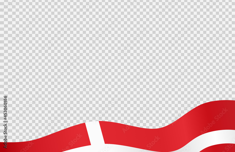 Fototapeta premium Waving flag of Denmark isolated on png or transparent background,Symbol of Denmark,template for banner,card,advertising ,promote, vector illustration top gold medal sport winner country