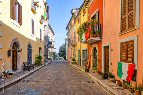 A characteristic street in Morolo, a medieval village in the province of Frosinone in Italy. © Giambattista
