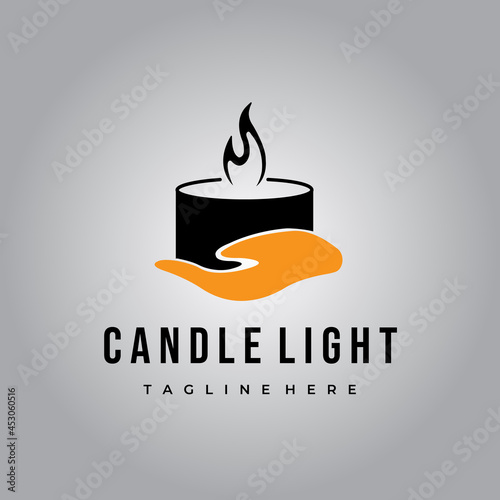 Candle light logo vector illustration design graphic
