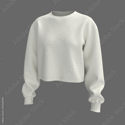 Blank cropped sweater mockup, 3d rendering, 3d illustration Fototapete