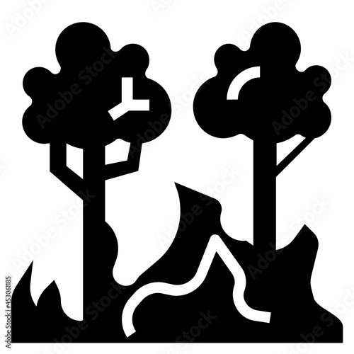 wildland fire glyph icon