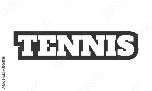 The word tennis isolated on white background. Vector illustration