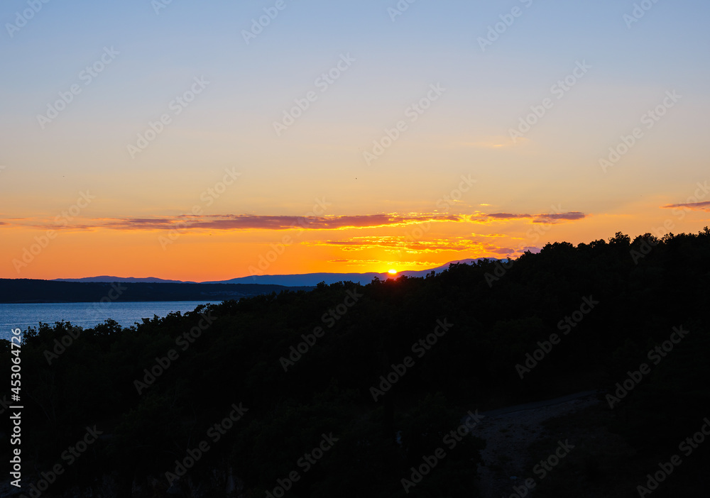 Sunset in Croatia Beach Novi Vinodolski