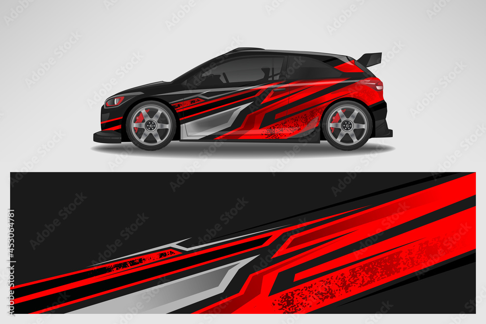 Vector car decal wrap design. Graphic abstract line racing background design for vehicle, race car, rally, adventure livery camouflage. Vector car decal wrap design. Graphic abstract line racing background design for vehicle, race car, rally, adventure livery camouflage.