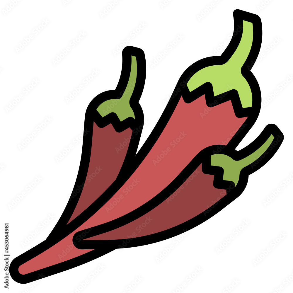 chilli line icon chilli line icon
