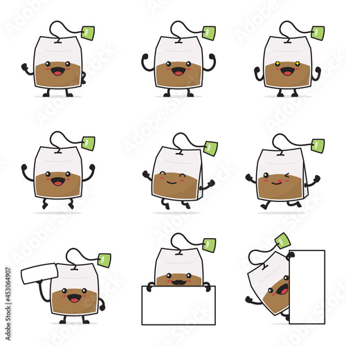 cute tea bag cartoon character