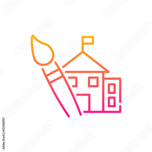 Liberal arts college vector gradient icon style illustration. EPS 10 file photo