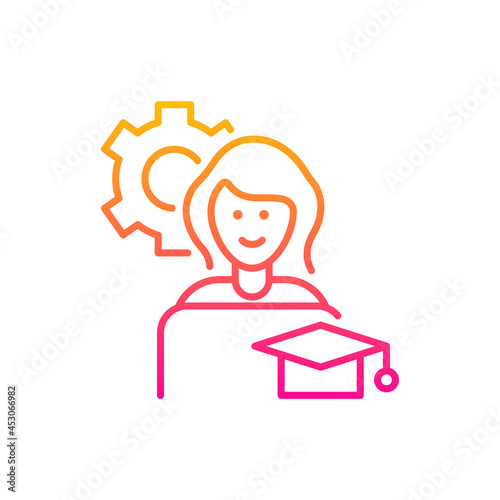 Part time student vector gradient icon style illustration. EPS 10 file