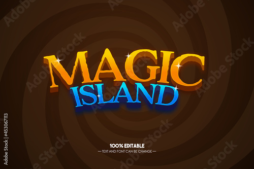 magic island text effect style for game title