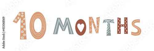 Ten month baby lettering in Scandinavian style