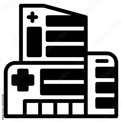hospital glyph icon