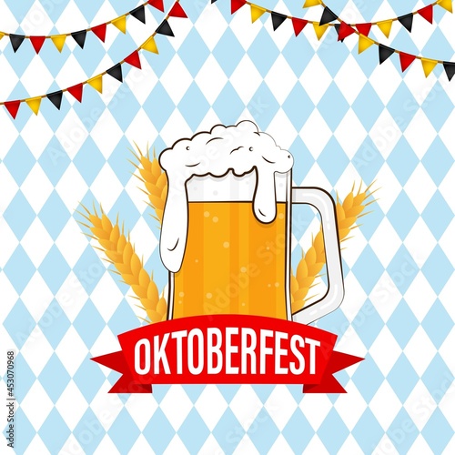 vector illustration for Oktoberfest with beer glass