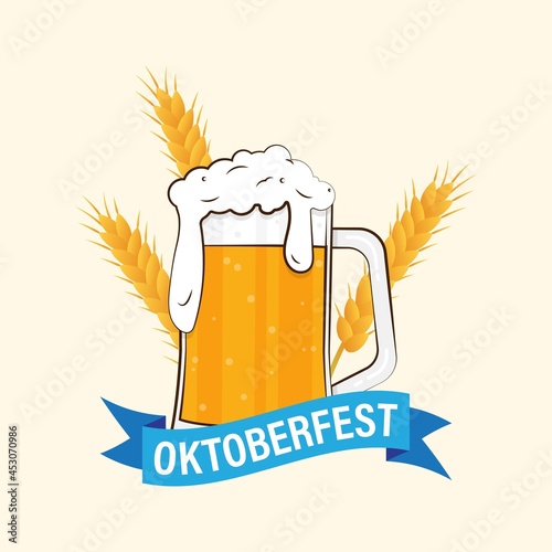 vector illustration for Oktoberfest with beer glass