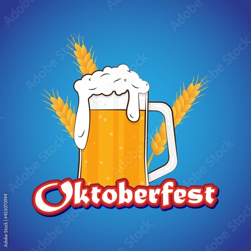 vector illustration for Oktoberfest with beer glass