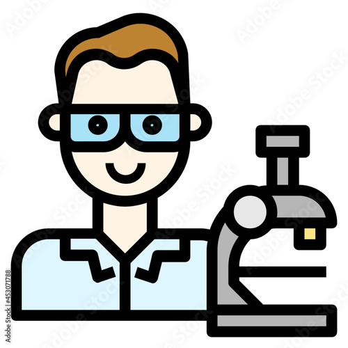 scientist line icon